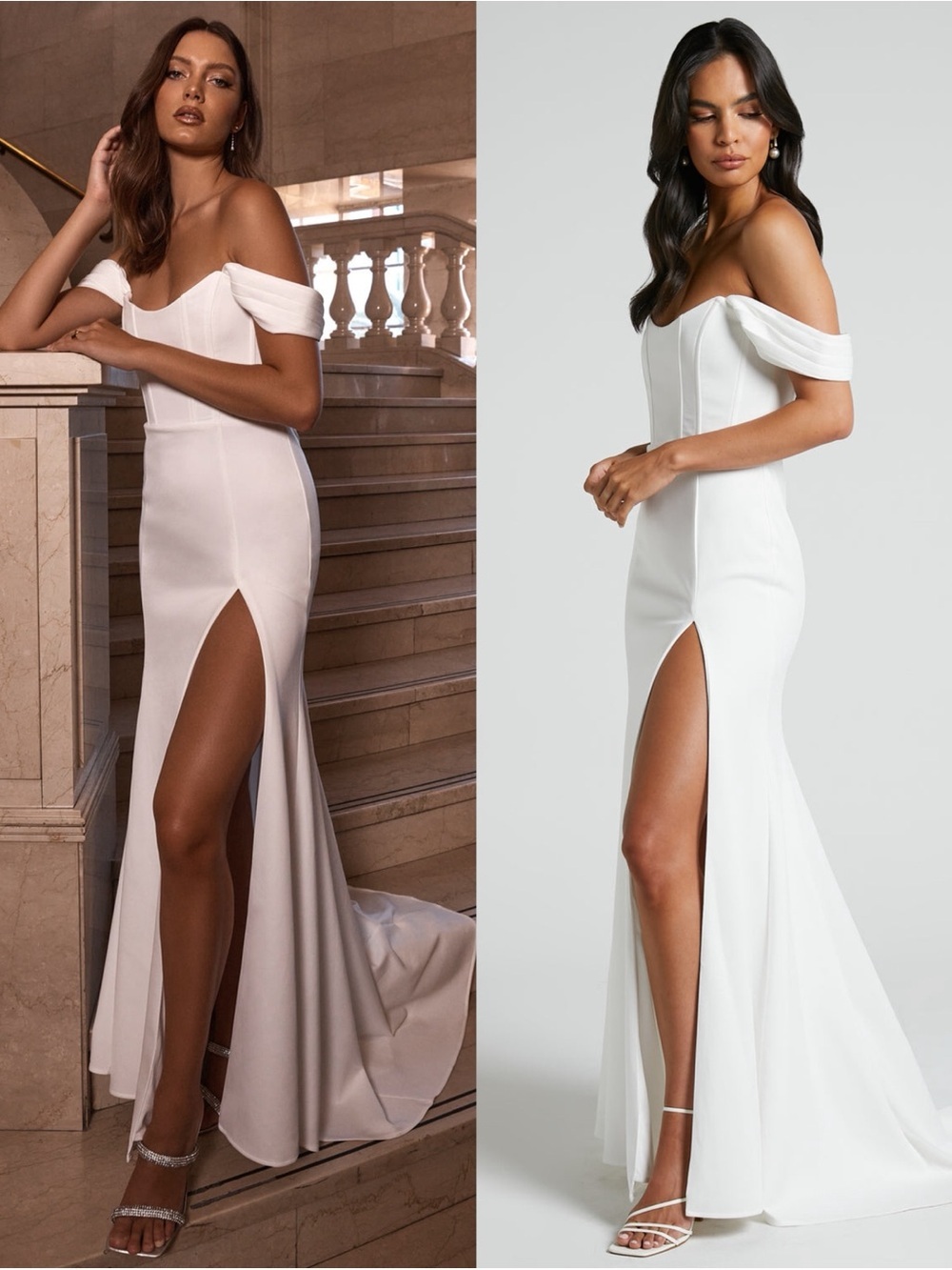 SHOWPO Ynes Off The Shoulder
Corset Split Gown In Ivory